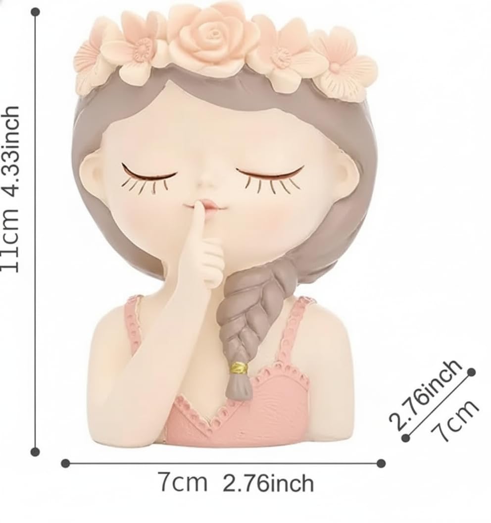 Cute Girl Resin Planter