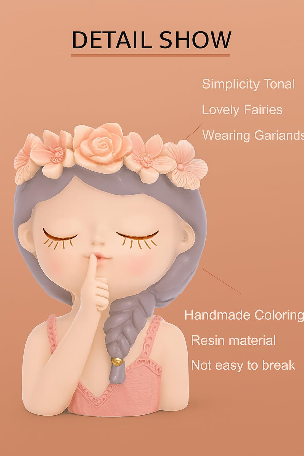 Cute Girl Resin Planter