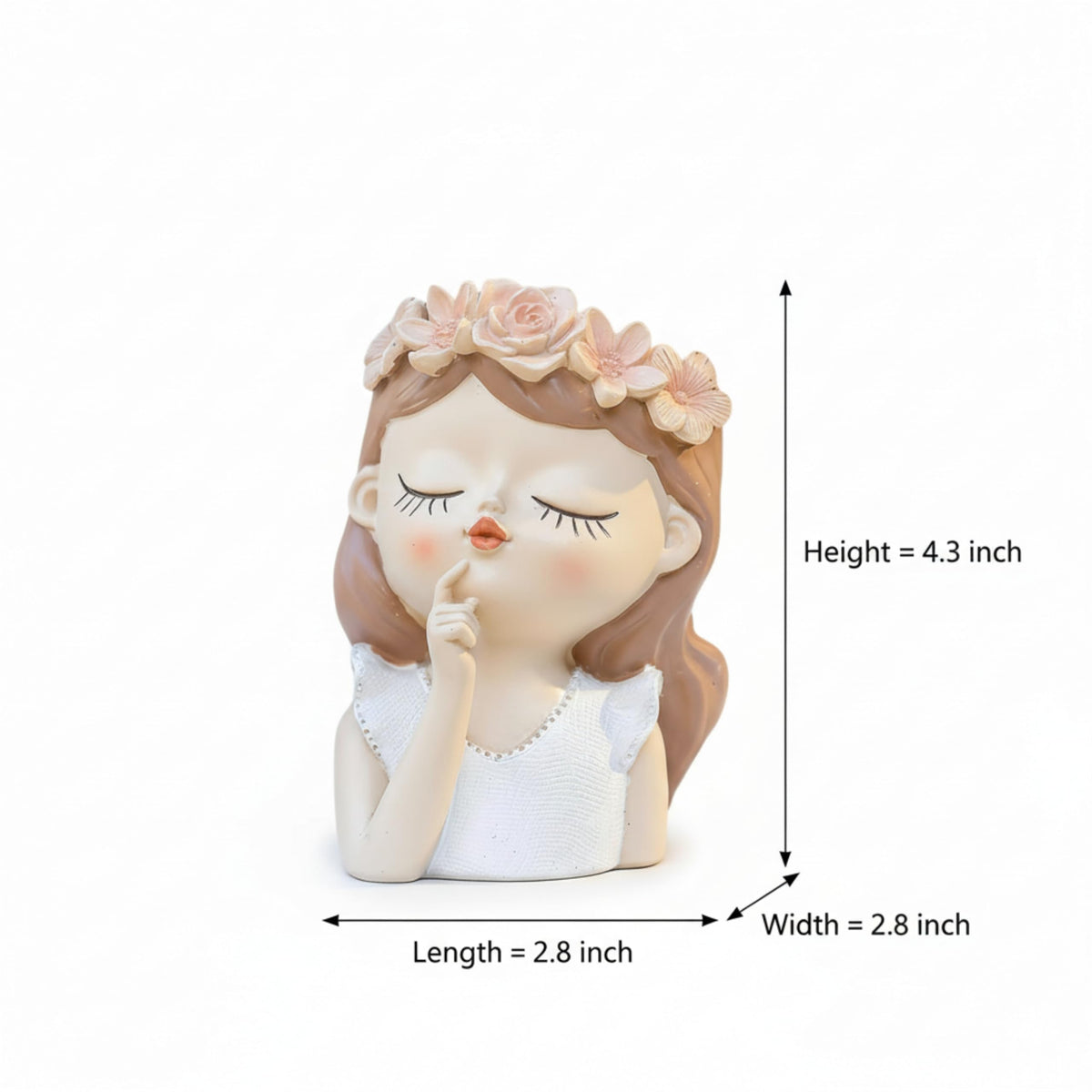 Cute Girl Resin Planter