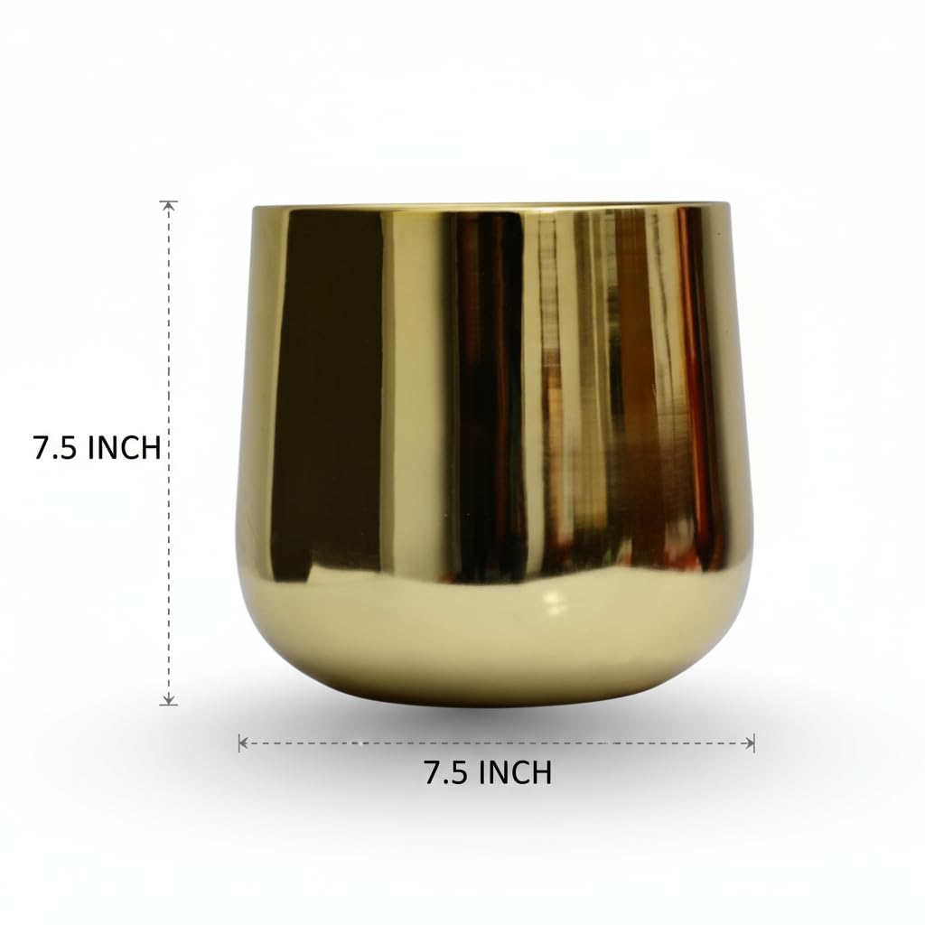 Luxury Tall Golden Metal Planter