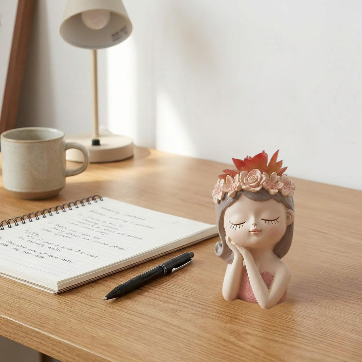 Cute Girl Resin Planter