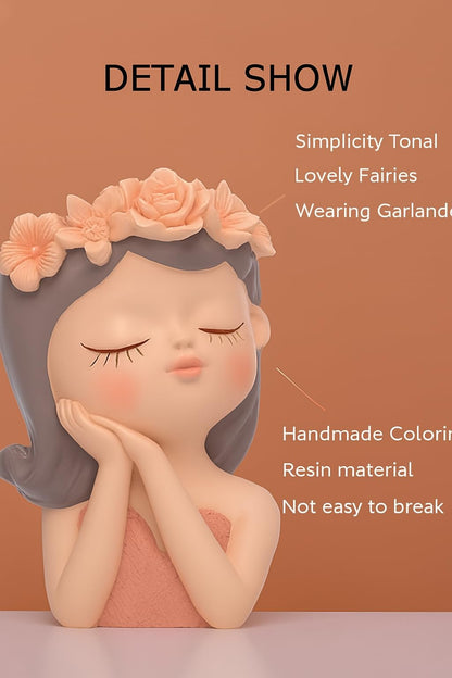 Cute Girl Resin Planter