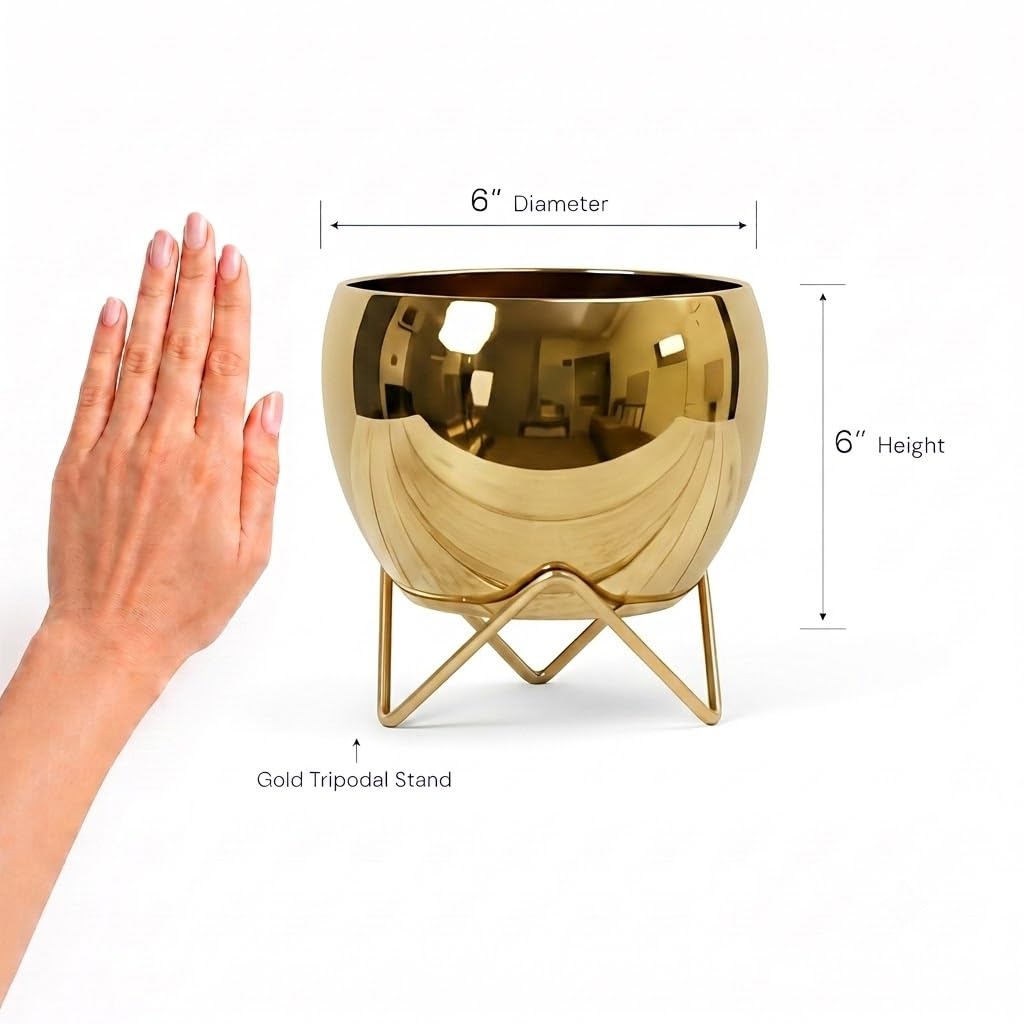 Luxury Golden Metal Planter with Stand