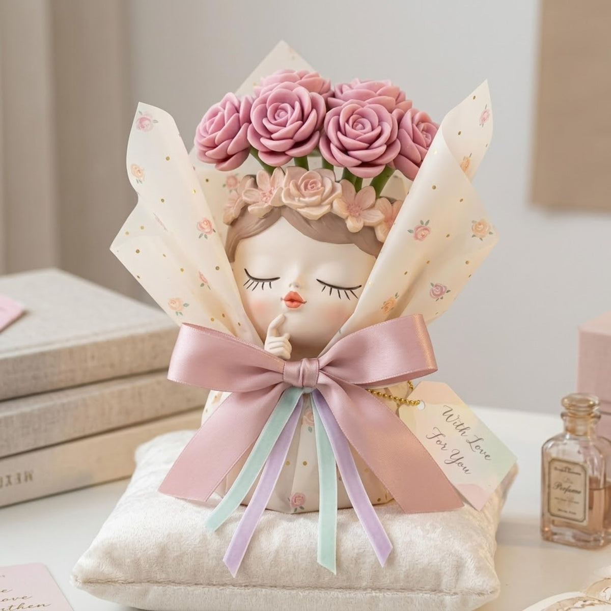Cute Girl Resin Planter