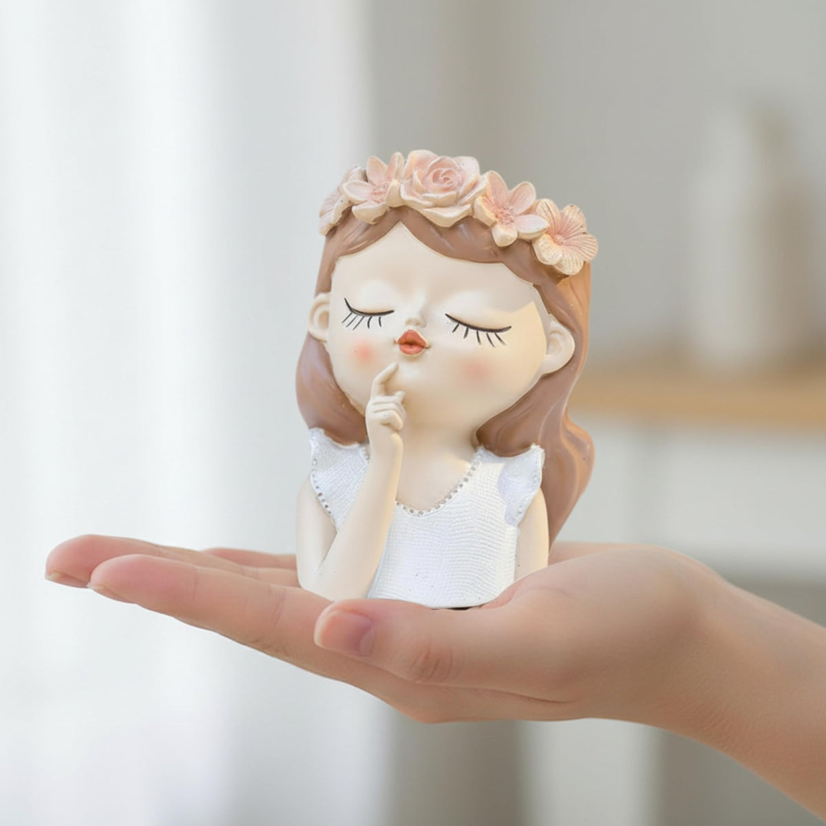 Cute Girl Resin Planter