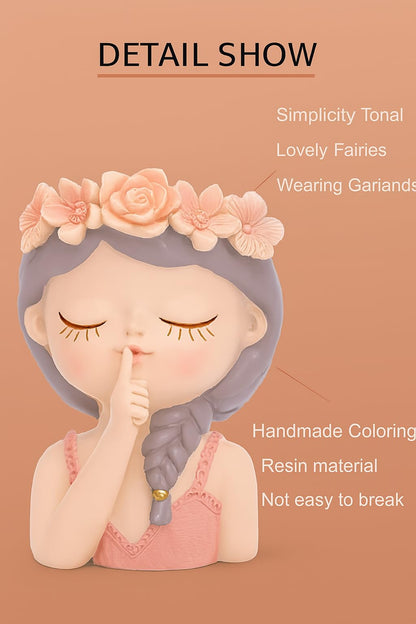 Cute Girl Resin Planter