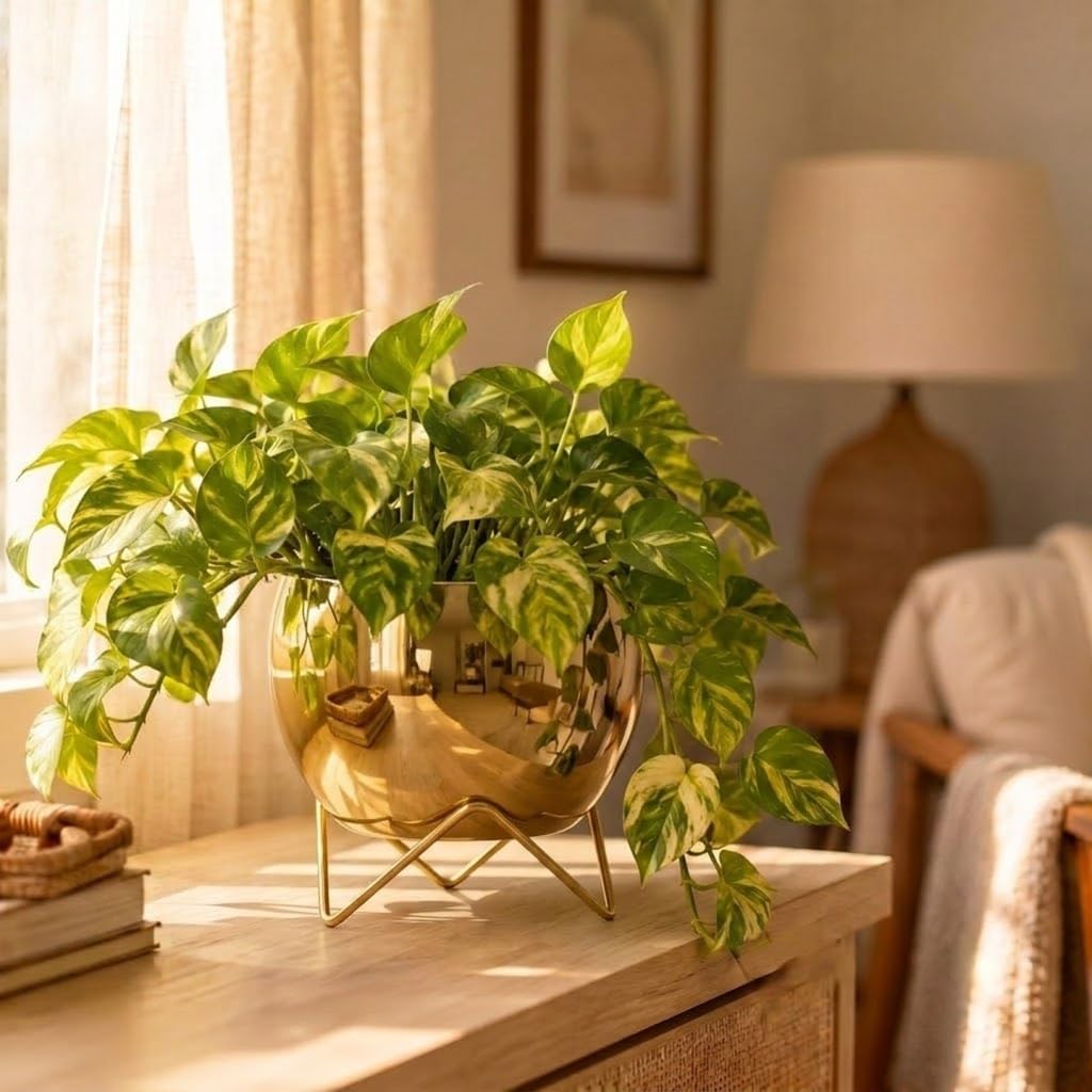 Luxury Golden Metal Planter with Stand