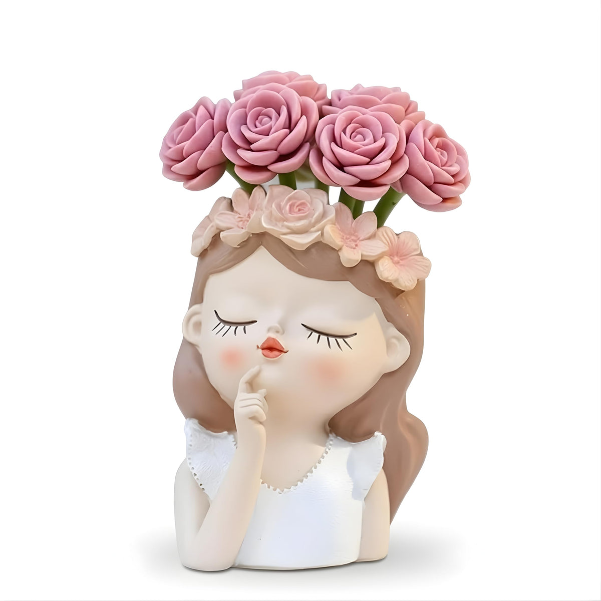Cute Girl Resin Planter