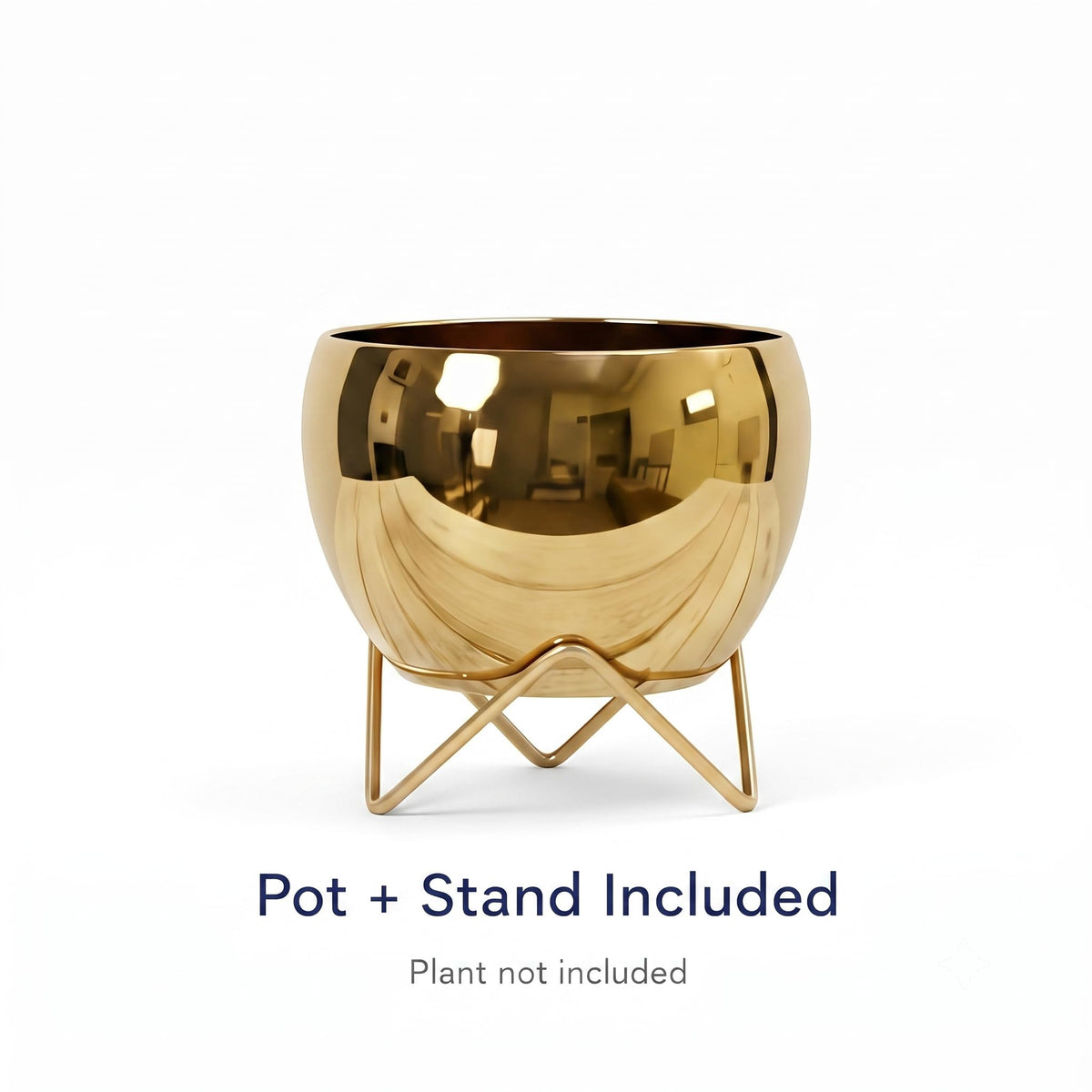 Luxury Golden Metal Pot with Stand